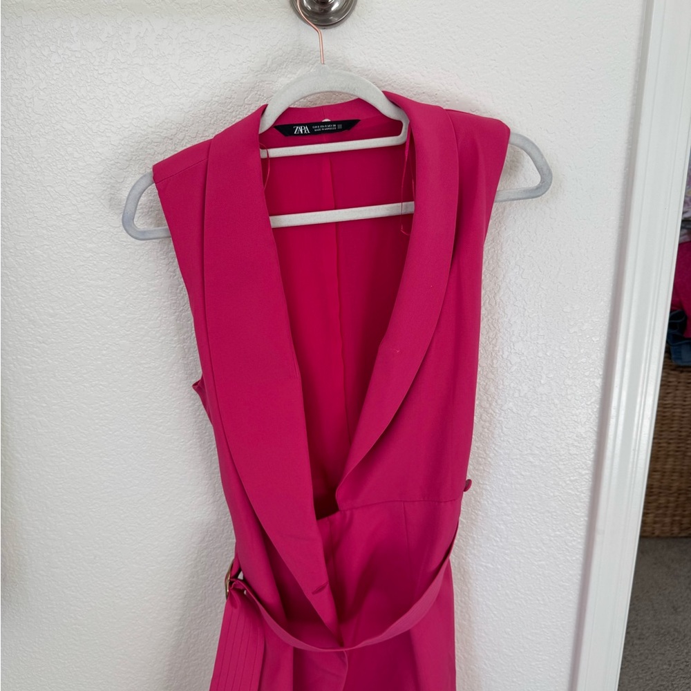 Zara Pink Sleeveless Blazer Dress - shorts